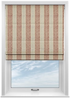 Land & Shore Fintra Stripe, Red Blue - Roman Blind